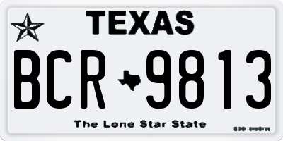 TX license plate BCR9813