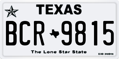 TX license plate BCR9815