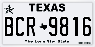 TX license plate BCR9816
