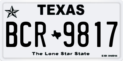 TX license plate BCR9817