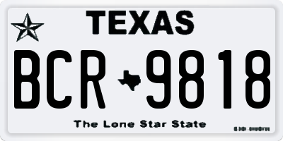 TX license plate BCR9818