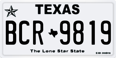 TX license plate BCR9819
