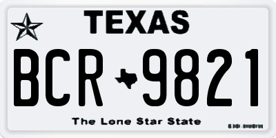 TX license plate BCR9821