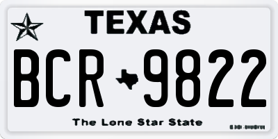 TX license plate BCR9822