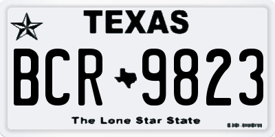 TX license plate BCR9823