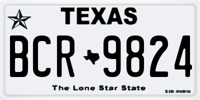 TX license plate BCR9824