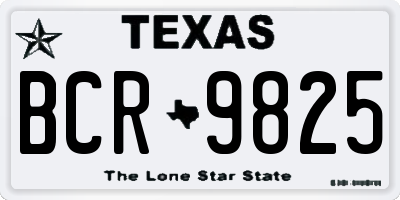 TX license plate BCR9825