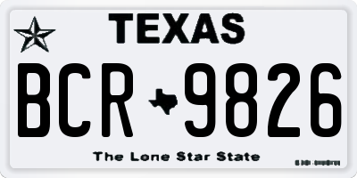 TX license plate BCR9826