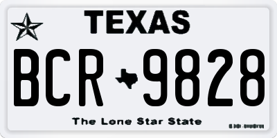 TX license plate BCR9828