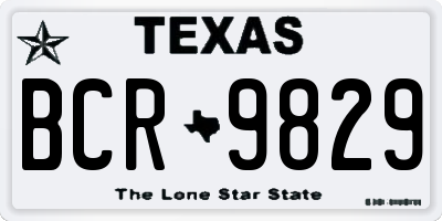 TX license plate BCR9829