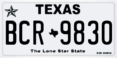 TX license plate BCR9830