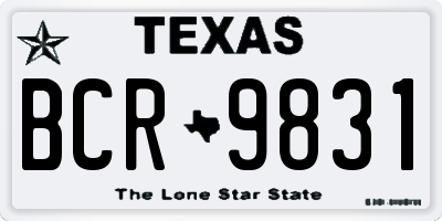 TX license plate BCR9831