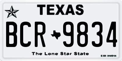 TX license plate BCR9834
