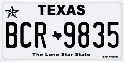 TX license plate BCR9835