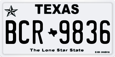 TX license plate BCR9836