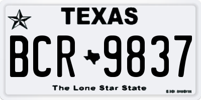 TX license plate BCR9837