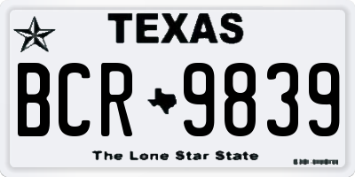 TX license plate BCR9839