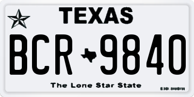 TX license plate BCR9840