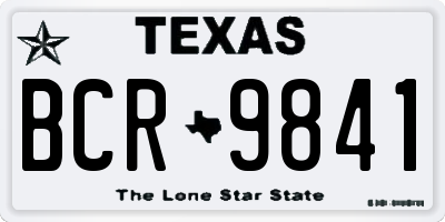 TX license plate BCR9841