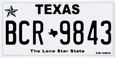 TX license plate BCR9843