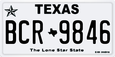 TX license plate BCR9846