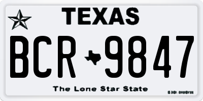 TX license plate BCR9847