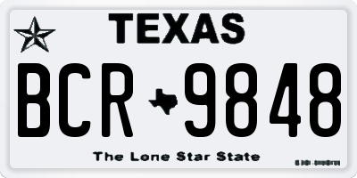 TX license plate BCR9848
