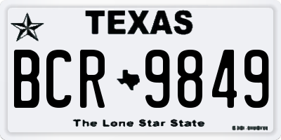 TX license plate BCR9849