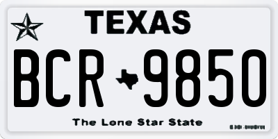 TX license plate BCR9850