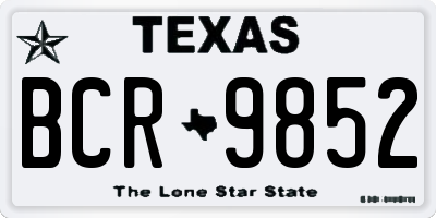 TX license plate BCR9852