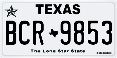 TX license plate BCR9853