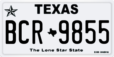 TX license plate BCR9855