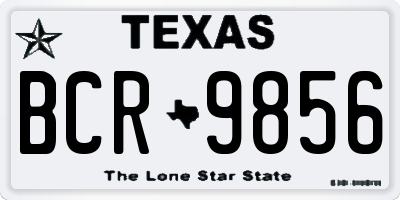 TX license plate BCR9856