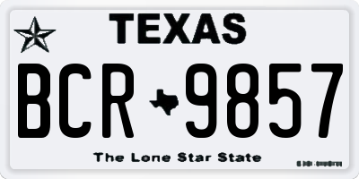 TX license plate BCR9857