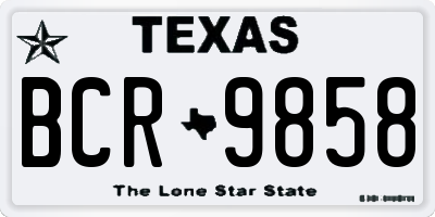 TX license plate BCR9858