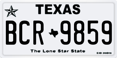 TX license plate BCR9859