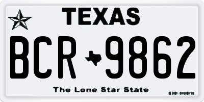 TX license plate BCR9862