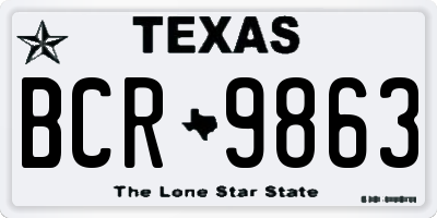 TX license plate BCR9863