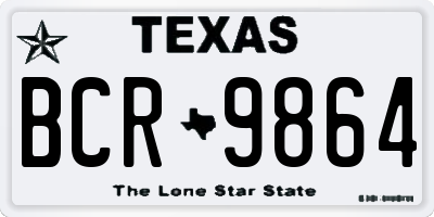 TX license plate BCR9864