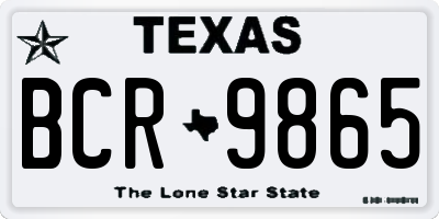 TX license plate BCR9865