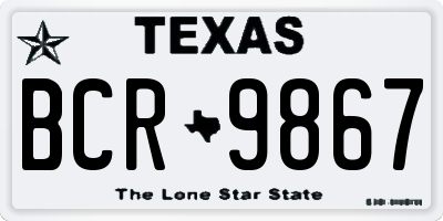 TX license plate BCR9867