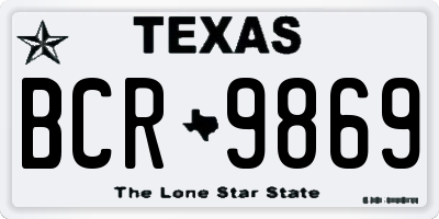 TX license plate BCR9869