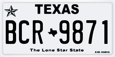 TX license plate BCR9871