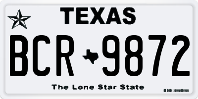 TX license plate BCR9872