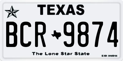 TX license plate BCR9874