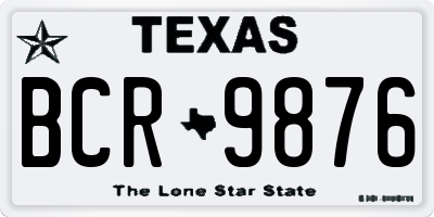 TX license plate BCR9876