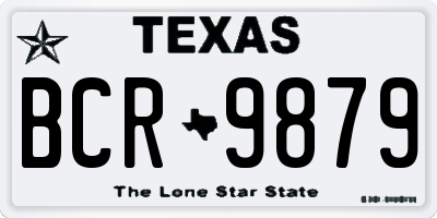 TX license plate BCR9879