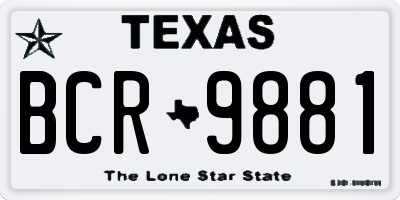 TX license plate BCR9881