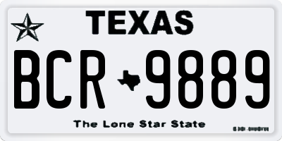 TX license plate BCR9889