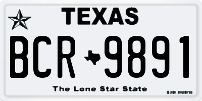 TX license plate BCR9891